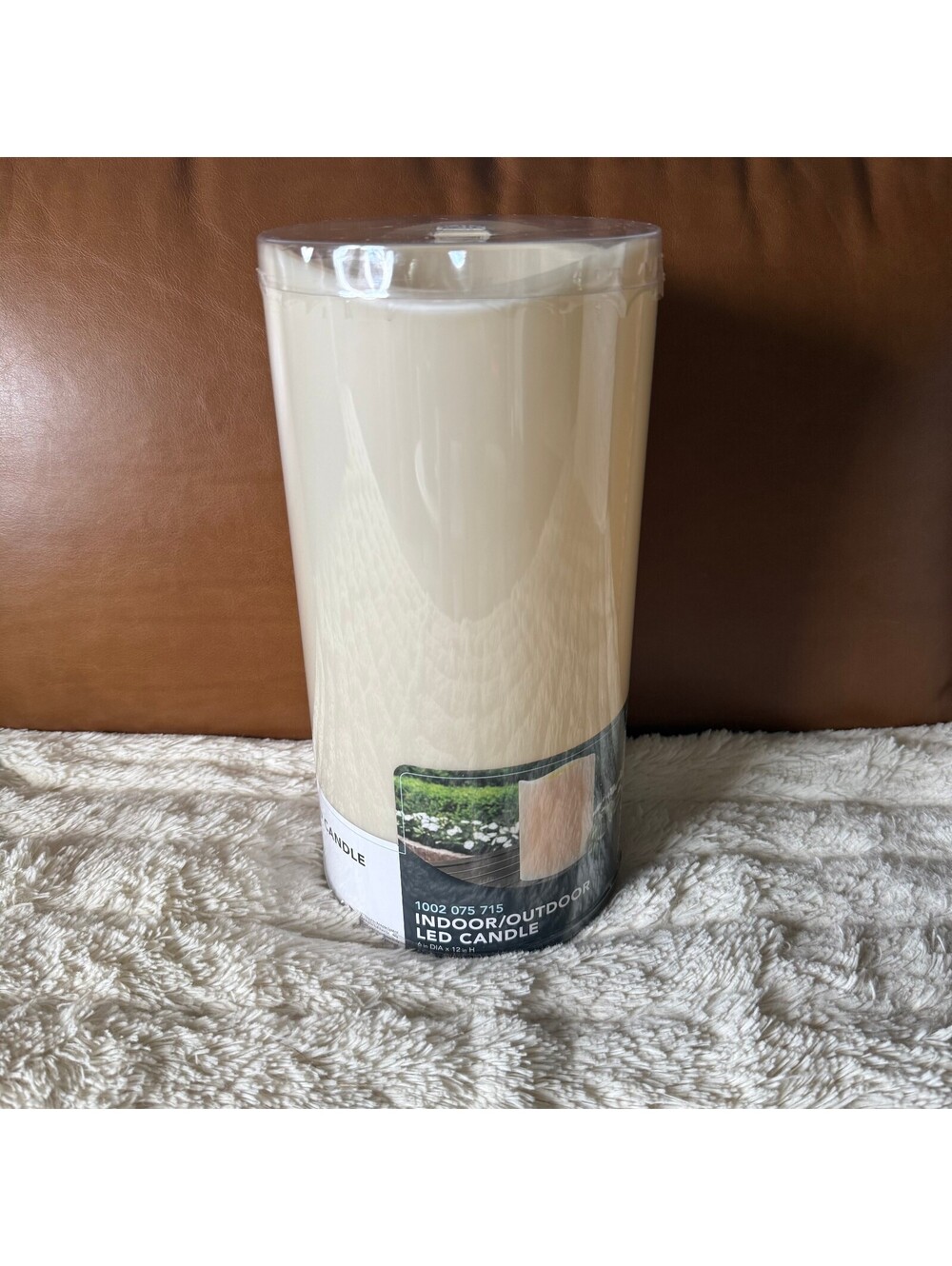 Hampton Bay 12" Indoor Outdoor LED Flameless Pillar Candle 6" Ivory